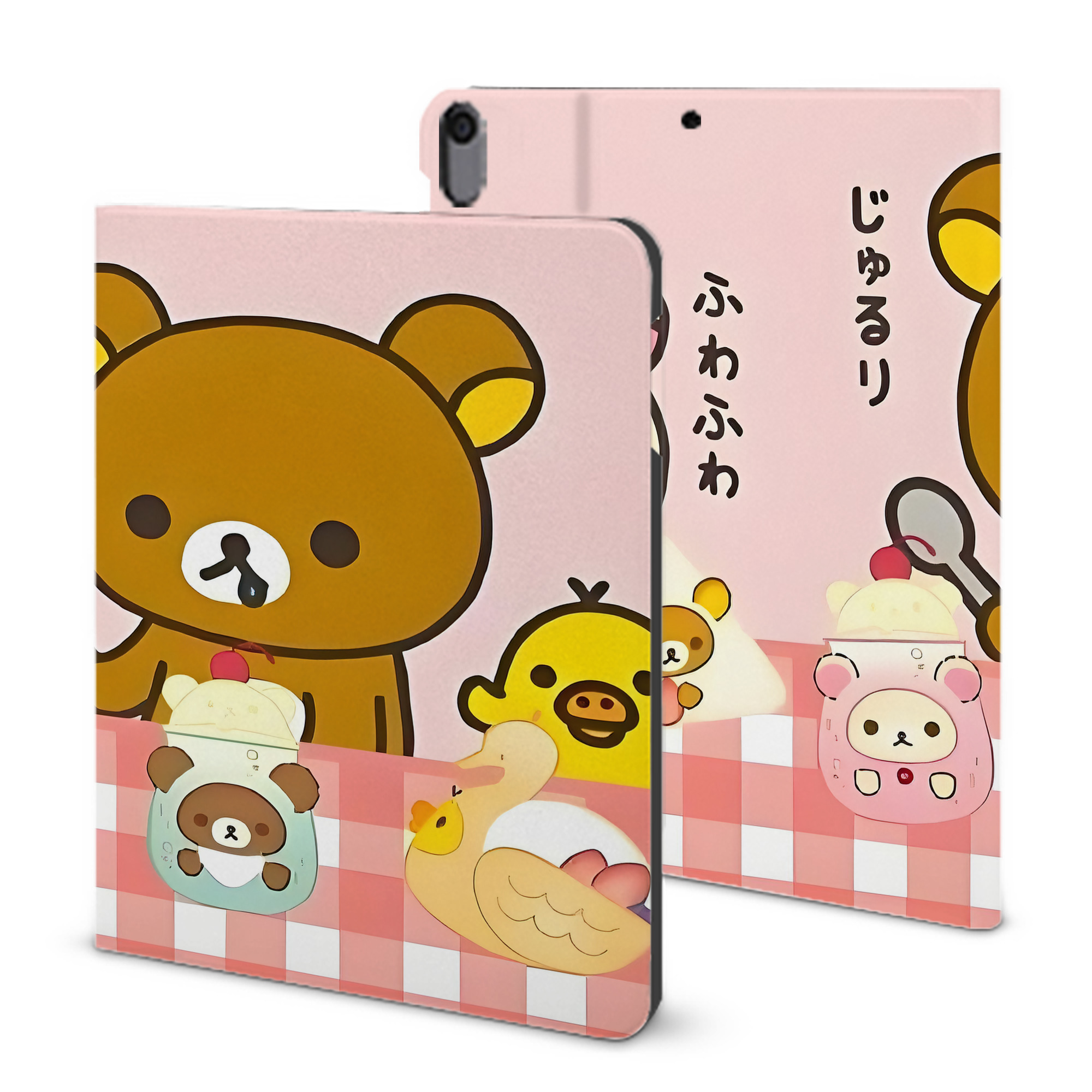 （画像用） リラックマ リラックマ キイロイトリ Rilakkuma Korilakkuma Kiiroitori IPad ケース ブック型 PUレザー TPU 耐衝撃 軽量 薄型 ペン収納なし 全面保護 IPad 各モデル対応